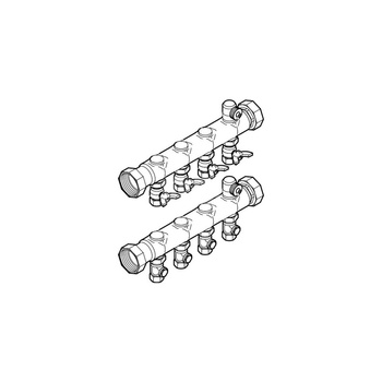 Rozdzielacz do ogrzewania podłogowego VIEGA 1007 15-obieg. stal nierdzewna gw DN 40 x gw 3/4'' + odpowietrznik + zawór przy przyłączu