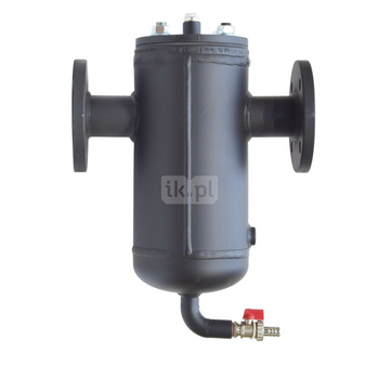 Filtroodmulnik koszowy FMKo 150 – DN65 z wyposażeniem dodatkowym, bez izolacji, ocynkowany (z koszem filtracyjnym 500µm, zaworem spustowym i odpowietrznikiem ręcznym, bez izolacji, ocynkowany)