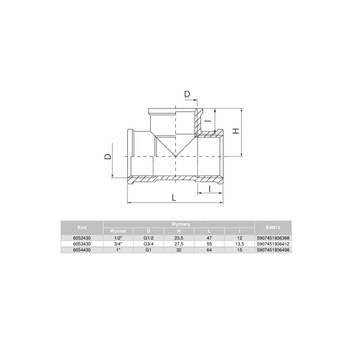 Trójnik VALVEX Twist mosiądz 3/4'' GW, kolor niklowany