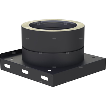 Płyta fundamentowa fi 200mm z odpływem skroplinw dół (nypel 1/2") lakierowana na czarno w dół (nypel 1/2") lakierowana na czarno