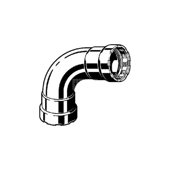 Megapress S-łuk 90 st. z SC-Contur stal niestopowa, powłoka cynkowo-niklowa, przyłącza zaprasowywane, nr wzoru 4316 centralne ogrzewanie zgodne z AGFW FW 524 DN: 15 D: ½