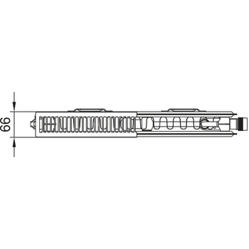 Grzejnik płytowy typ 12 KERMI X2 Plan-Vplus, lewy, z osłoną wym. 405 x 1805 mm, kolor biały, moc 1453 W