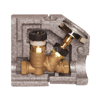 Zawór Thermo DN15 GW, 30-50st C z izolacją i termometrem