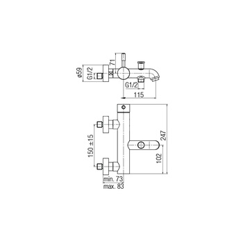 VEGANE Bateria wannowa ścienna z akcesoriami
