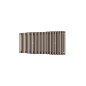 Grzejnik żeberkowy INSTAL-PROJEKT TUBUS 4 stal, podłączenie dolne v odwracalne, rozstaw 50 mm 570 x 560 mm, kolor cappuccino (RAL 1019), moc 967 W