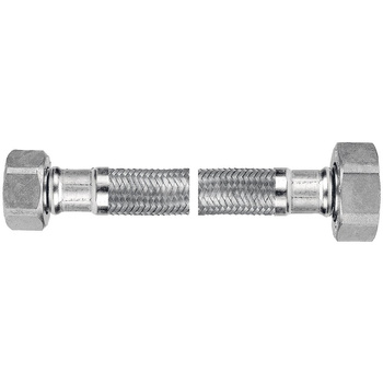 Wąż przyłączeniowy elastyczny FERRO z oplotem (stal), GW x GW, 1/2'' x 3/4'', długość 40 mm