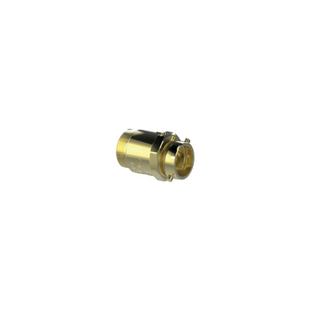 P.POŻ. ADAPTER Z KLAPĄ ZWROTNĄ I GWINTEM ZEWNĘTRZNYM DO ROZDZIELACZY P.POŻ. ZACZEP TYPU "PIN LUG", CHROM POLER. 3" NPT GZ x 2 1/2'' NST GW