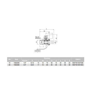 Zawór kulowy VALVEX Omni mosiądz niklowany, PN10 3/4'' GZ x złączka do węża, uchwyt: dźwignia