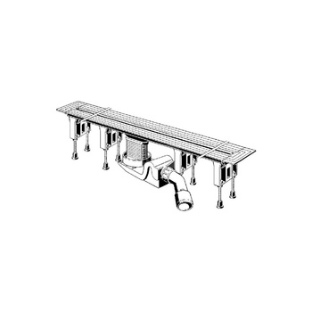 Odpływ prysznicowy prostokątny VIEGA 496510, 1300 x 110 x 95 mm, dł: 1200 mm, szer: 20 mm, z syfonem