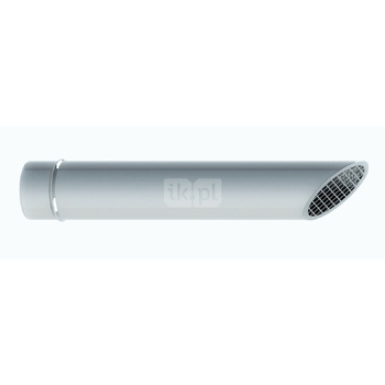 Rura fi100mm ścięta pod katem 45 st. z siatką dł. 500mm