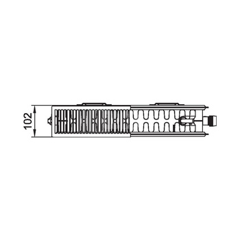 Grzejnik płytowy typ 22 KERMI X2 Plan-V, prawy wym. 905 x 405 mm, kolor biały, moc 876 W