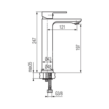 TUBE Bateria umywalkowa stojąca wysoka