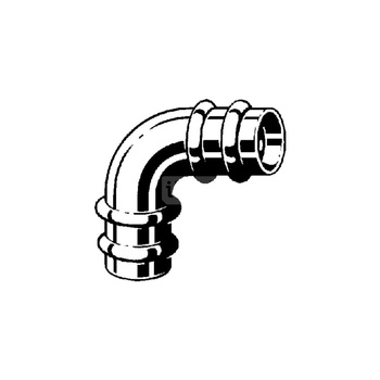 Łuk Sanpress 90' VIEGA 2216 jednoczęściowy, brąz (stan surowy) / brąz (stan surowy), 54 mm (mz x mz) z uszczelką