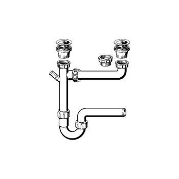 Złącze odpływowe przeznaczenie: zlewozmywak podwójny, tworzywo sztuczne, nr wzoru 79485.1