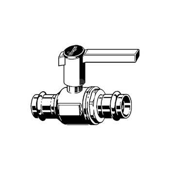 Zawór kulowy VIEGA 2370 stal nierdzewna, PN16 35 mm zz x zz, uchwyt: dźwignia