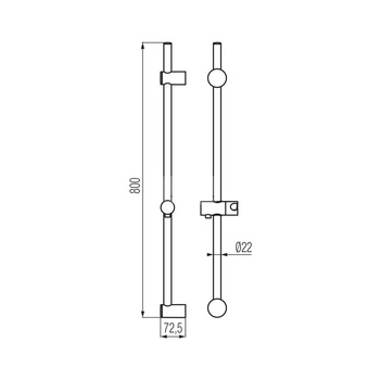 COMODO Drążek natrysku przesuwnego chrom.