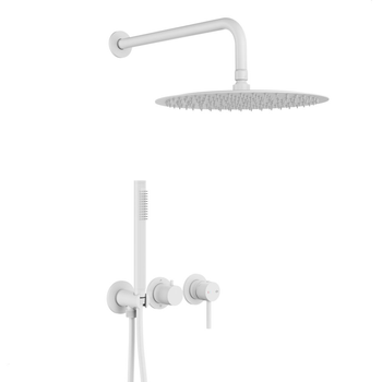 MOZA WHITE zestaw prysznicowy podtynkowy z baterią 3-otworową 2-funkcyjną