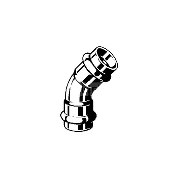Łuk Profipress 45' VIEGA 2426 jednoczęściowy, Cu (stan surowy) / Cu (stan surowy), 12 mm (mz x mz), (głębokość: 6 mm) z uszczelką