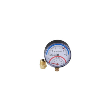 Manometr AFRISO TM radialne 1/4'' fi 80 mm, 0 - 10 bar, 20 - 120'C