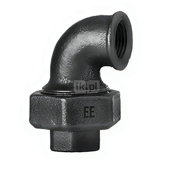 Śrubunek kątowy ODLEWNIA ZAWIERCIE 95oru żeliwo (czarne) 3/8'' (GW), z uszczelką