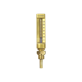Termometr szklany AFRISO VMTh 150 aluminium 0-160'C GZ 1/2'', poł. z dołu 63 mm