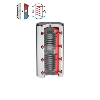 Podgrzewacz FLAMCO MEIBES FWP z wężownicą, 750 l, Spiralny, Stan surowy, 3 / 6