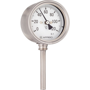 Termometr bimetaliczny AFRISO BiTh Ch, D412 fi 160 mm 0…160'C tuleja 200 mm połączenie ax