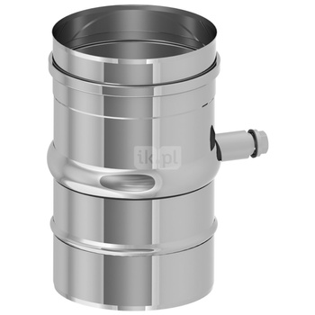 Rura z odpływem kondensatu JEREMIAS TN06110 120mm, długość 200 mm z mufą i korkiem 1/2