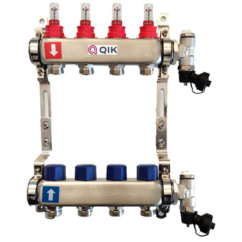 Rozdzielacz INOX do OP z przepływ - QIK BASIC II- 4 sekcje