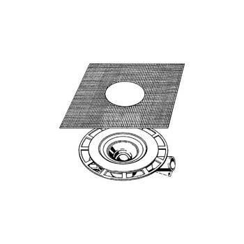 Wpust VIEGA 4938 z 1 przyłączem DN 50, odpływ pionowy, kratka 300x300mm
