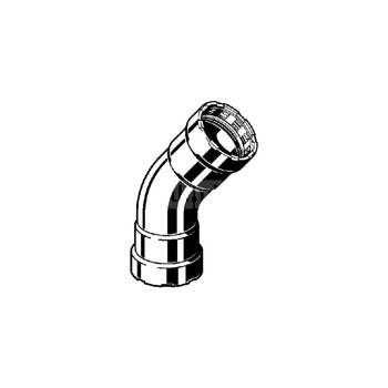 Megapress S-łuk 45 st. z SC-Contur stal niestopowa, powłoka cynkowo-niklowa, przyłącza zaprasowywane, nr wzoru 4326 dopuszczenie VdS centralne ogrzewanie zgodne z AGFW FW 524 DN: 32 D: 1¼