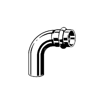 Łuk Sanpress 90' VIEGA 23161 jednoczęściowy, stal nierdzewna / stal nierdzewna, 42 mm (kw x mz) z uszczelką