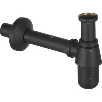 Syfon butelkowy 1 1/4 x 1 1/4 mosiądz / czarny matowy