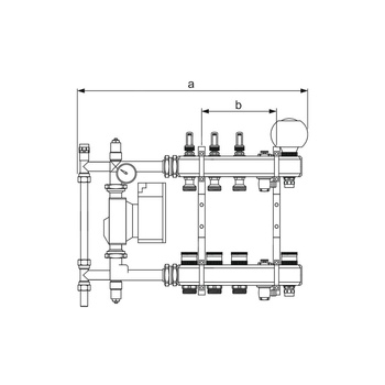 TECEfloor - Rozdzielacz ogrzew. podłog. 3 sek. z miesz. pompowym pompa elektroniczna z przepł.