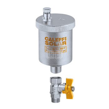 Odpowietrznik automatyczny CALEFFI do instalacji solarnych bez zaworu odcinającego GZ mosiądz chromowany fi 1/2''