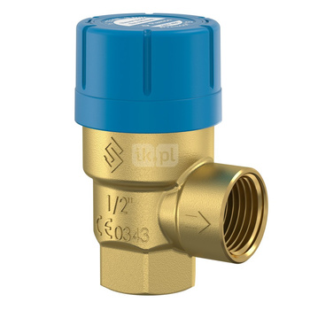Zawór przelewowy kątowy (90') FLAMCO MEIBES Prescor B mosiądz, 6 bar GW cylindryczny bspt-rp 3/4'' x 1''