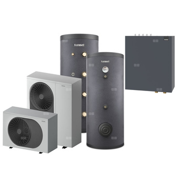 Pakiet 2 - Pompa ciepła powietrzna powietrze-woda monoblok TERMET Heat Gold 9 DC 5.9 kW 230 V + Zasobnik c.w.u. TERMET AQUA 200 + Zasobnik buforowy TERMET ENERGY 100 + Moduł hydrauliczny T-Box 13 PG HP