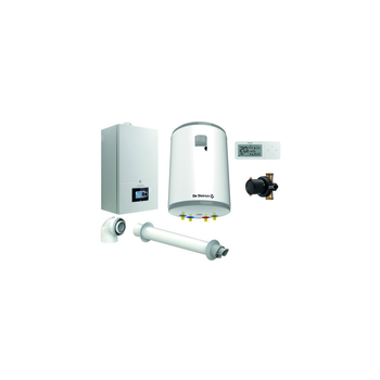 Pakiet - Kocioł gazowy jednofunkcyjny DE DIETRICH Virtuens Smart 15 kondensacyjny wiszący 2.6 - 16.3 kW+ Zestaw powietrzno-spalinowyKoncentryczny PP/Alu fi 60/100 + RegulatorAD248P + Zasobnik c.w.uAQUAvie100 + Filtr magnetyczny XS90 A