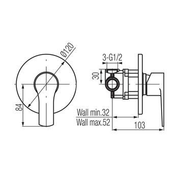 DALI Bateria natryskowa podtynkowa