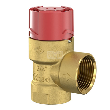 Zawór przelewowy kątowy (90') FLAMCO MEIBES Flopress A mosiądz, 3 bar GW 1/2''