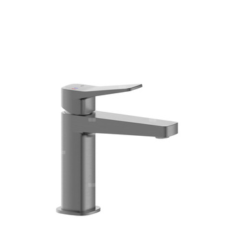 Bateria Malaga, umywalkowa, stojąca z korkiem klik-klak, PVD gun metal grey