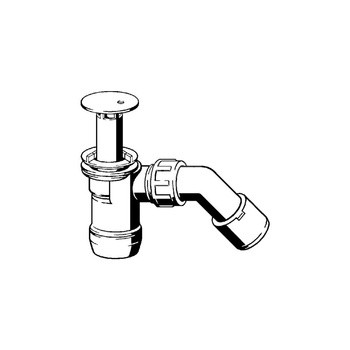 Duoplex-odpływ nr wzoru 6934 fi: 75 poziom wody: 90 DN: 40/50 do brodzików z otworem odpływowym fi 52