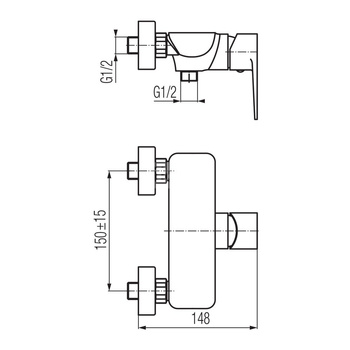 DALI BLACK Bateria natryskowa ścienna