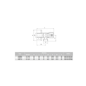 Zawór wodny VALVEX Star GZ 1/2'' x GZ 3/4''