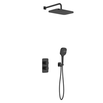 Zestaw natryskowy Malaga, termostatyczny, podtynkowy, black