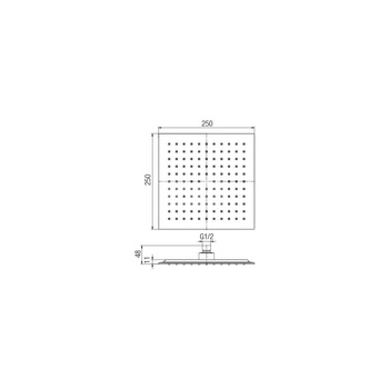 CARRE BLACK Głowica prysznicowa 250x250
