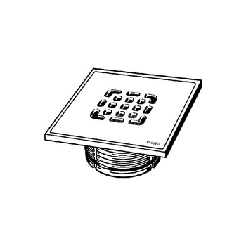 Kratka VIEGA 49344 kwadratowa ze stalowai nierdzewnej 150x150mm do wpustu