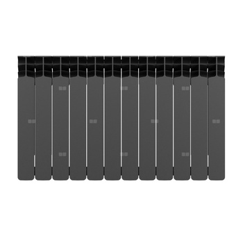 Grzejnik żeberkowy GAVIA 50 PLUS aluminium, podłączenie boczne 575 x 966 mm, kolor czarny, moc 1408 W