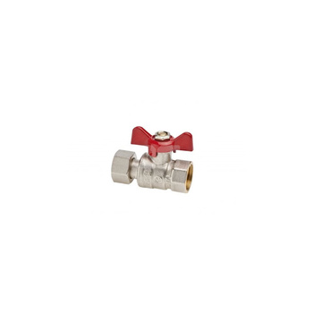 Zawór kulowy VALVEX Spin mosiądz niklowany, PN25 1'' x 1 1/4'' GW, uchwyt: motylek