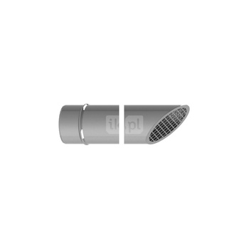 Rura fi80mm ścięta pod katem 45 st. z siatką dł. 500mm